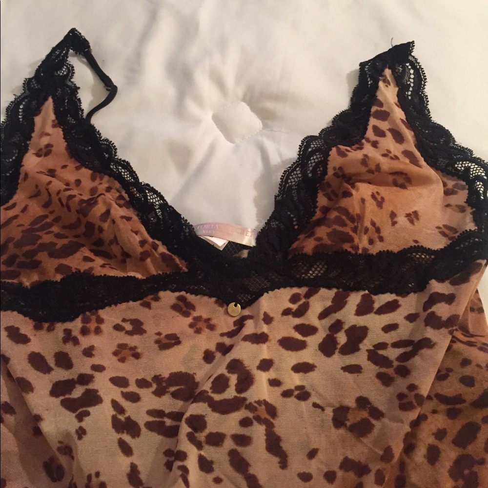 Victoria's Secret vintage leopard baby doll slip